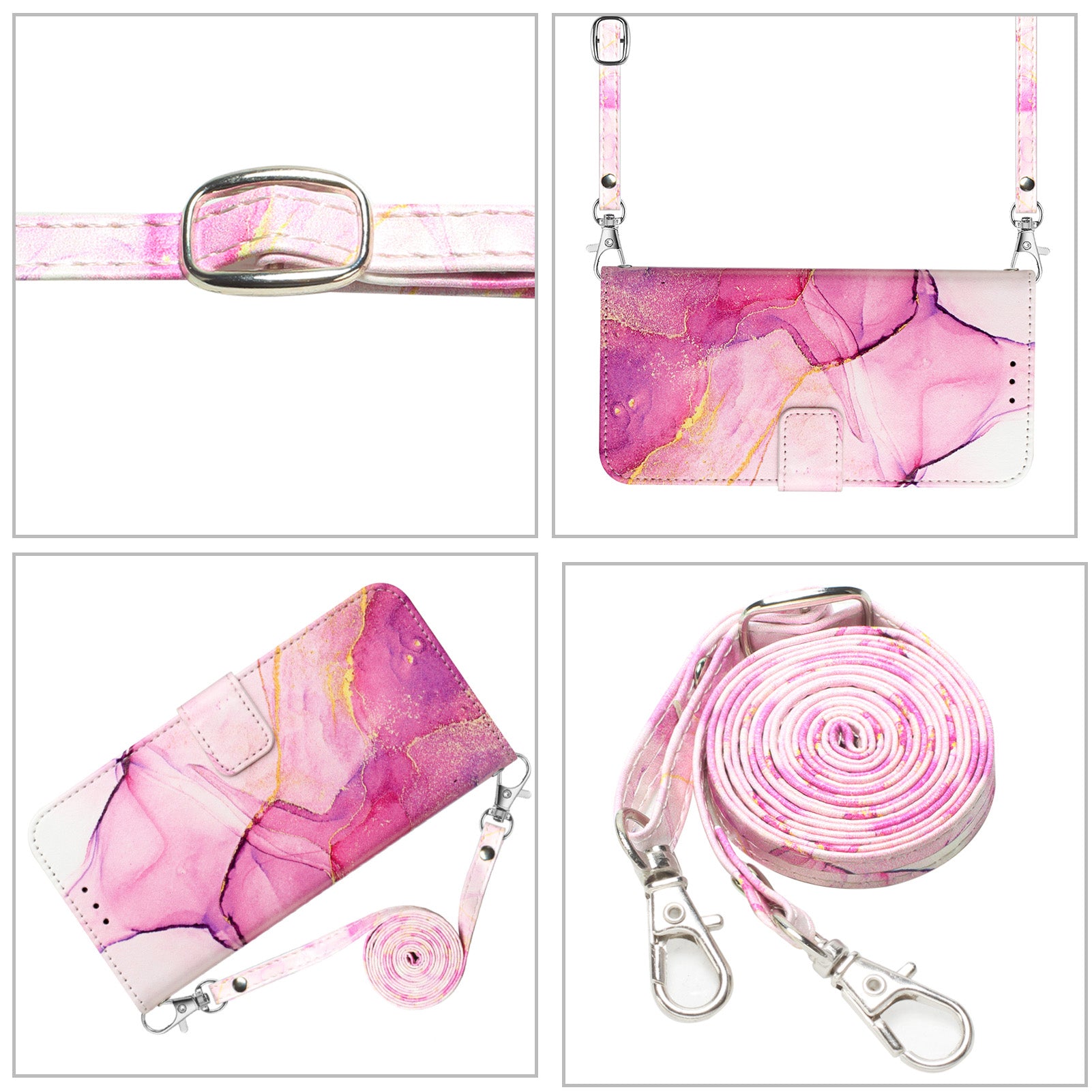 Marble Texture Crossbody Phone Case Wallet