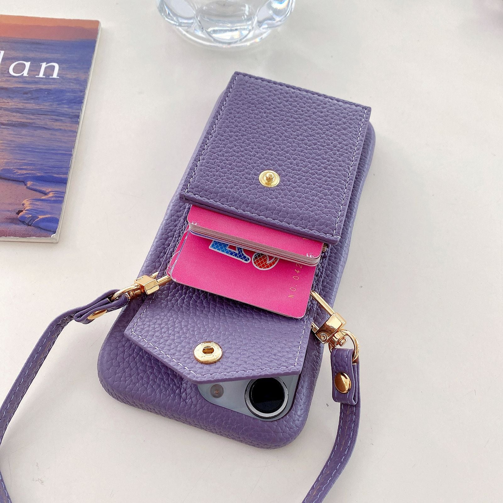 ANKAW high-end leather crossbody phone case wallet