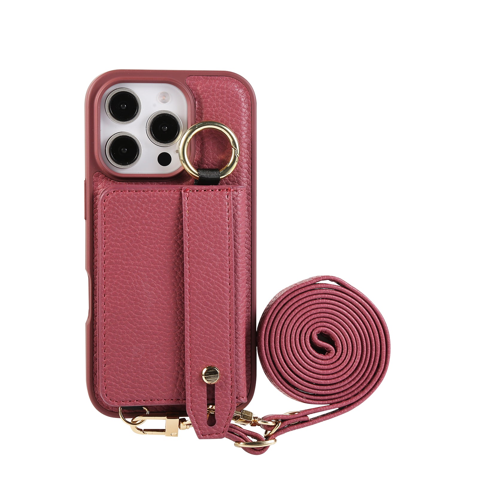 ANKAW leather anti-shock and anti-fall design crossbody mobile phone case