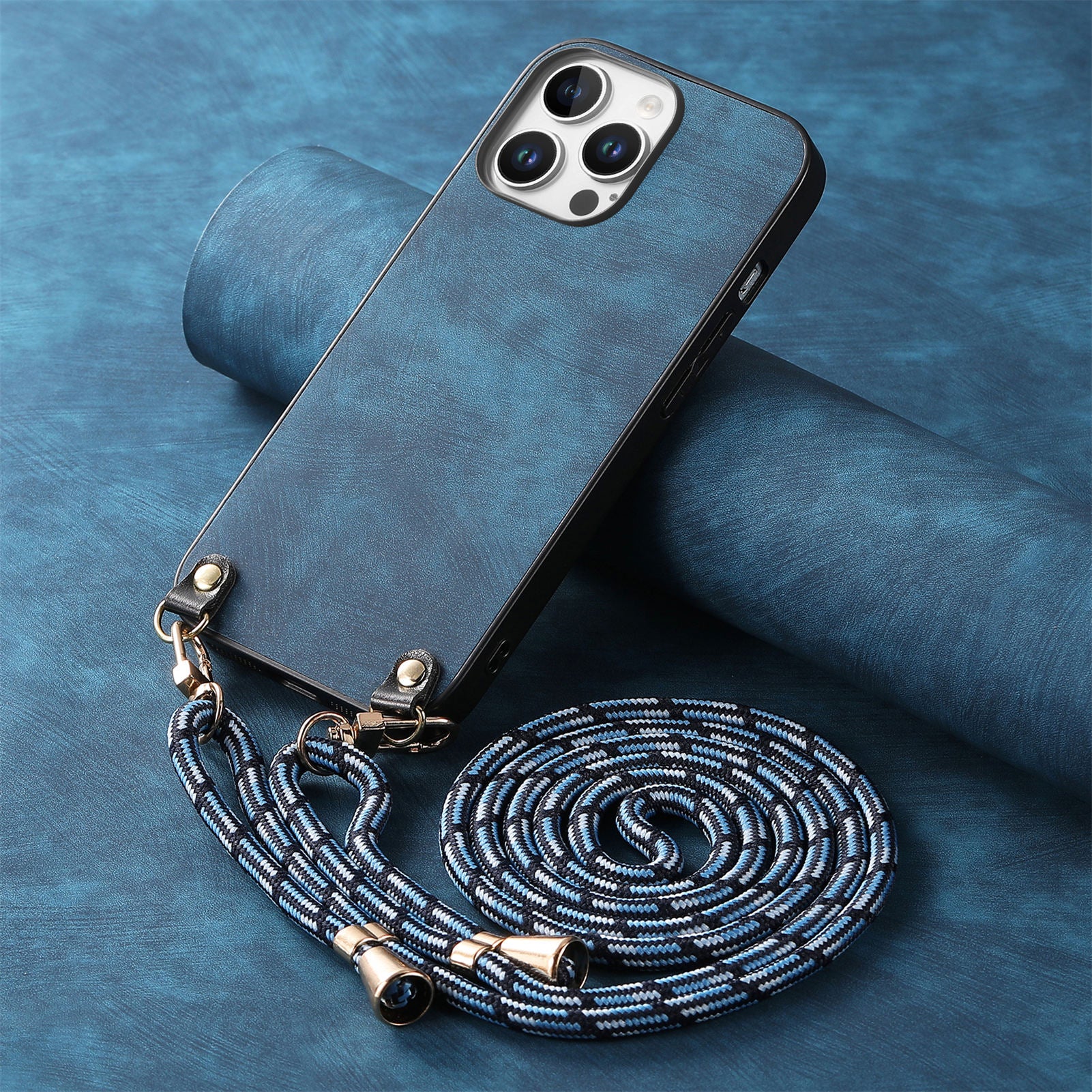 Original design retro color lanyard crossbody phone case