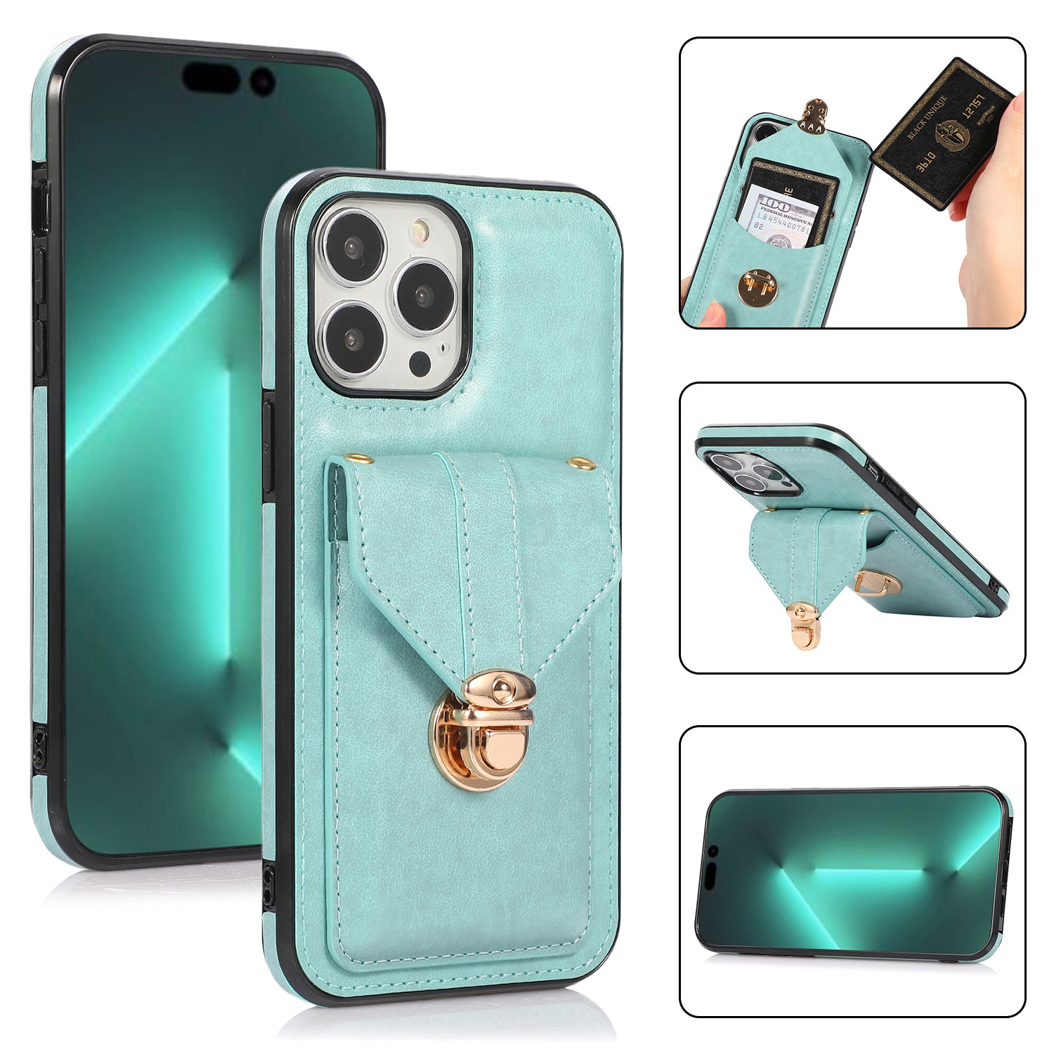 Ankaw Stylish Phone Case with Card Holder & Anti-Theft Buckle