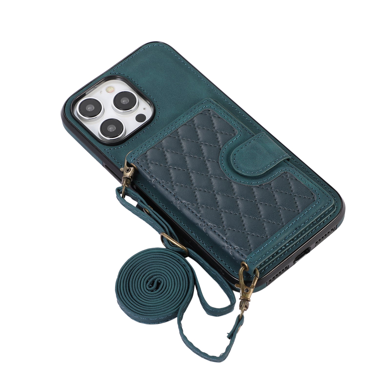 Anti-fall and anti-theft crossbody leather phone case