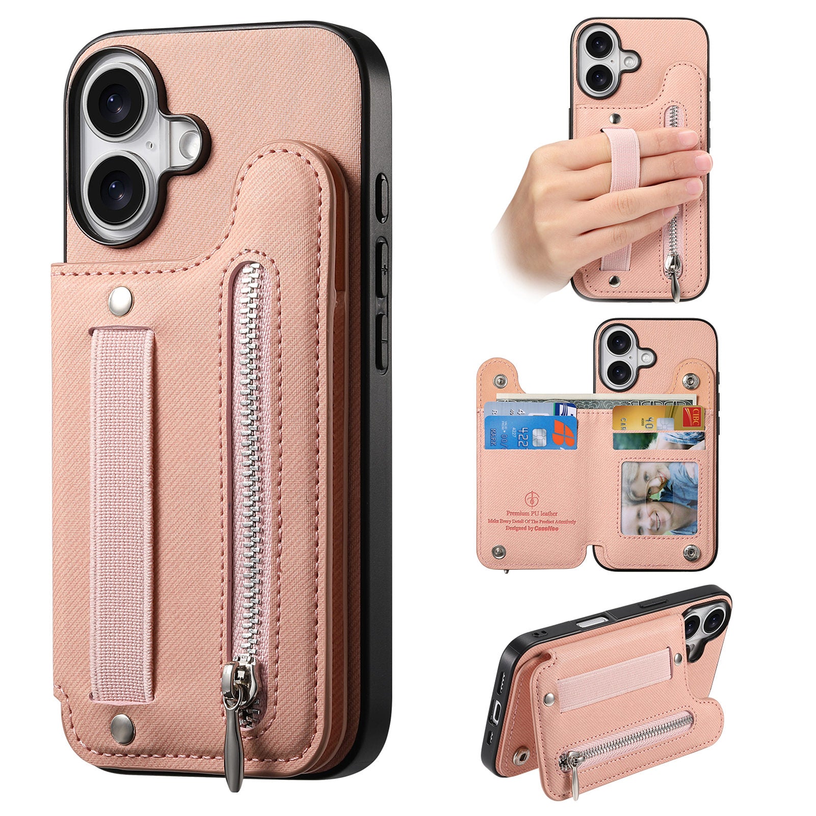 ANKAW multifunctional zipper wallet mobile phone protective case