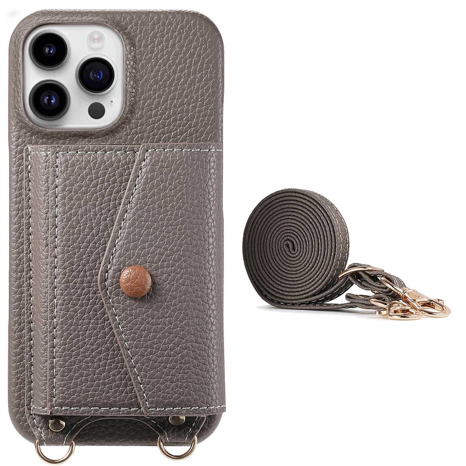 Fashionable and versatile ankaw leather crossbody phone case for iPhone