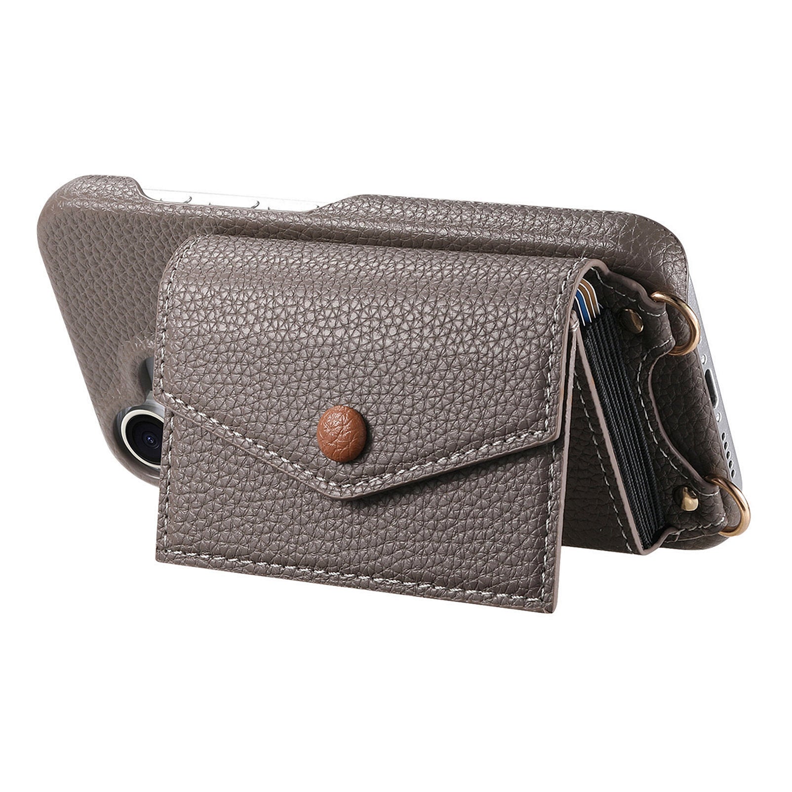 Fashionable and versatile ankaw leather crossbody phone case for iPhone