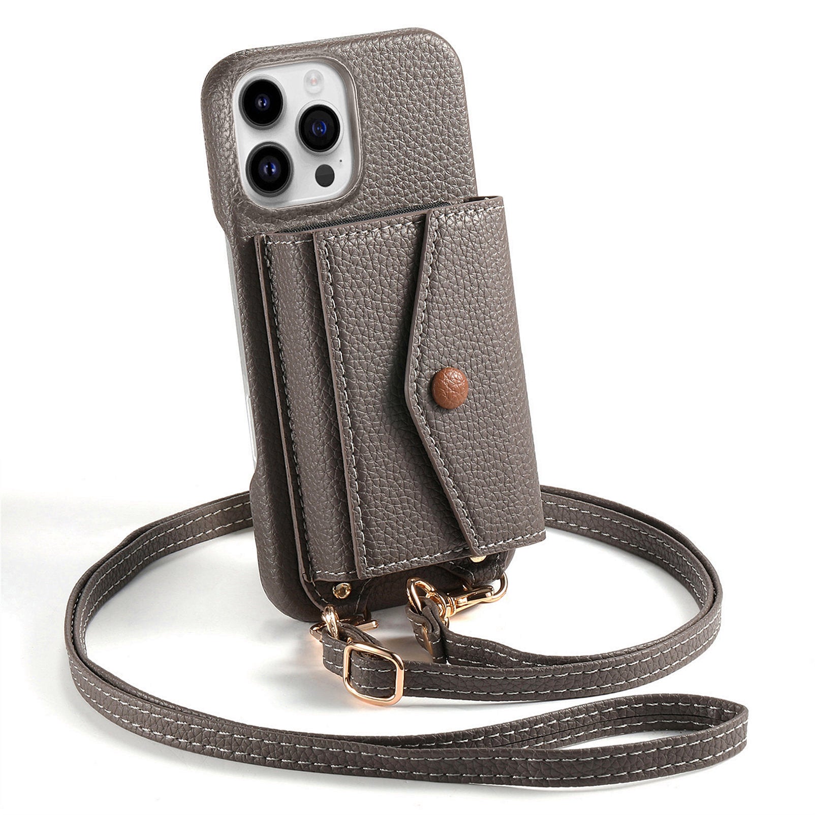 Fashionable and versatile ankaw leather crossbody phone case for iPhone