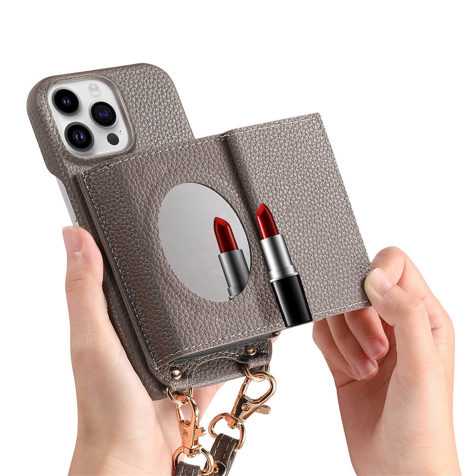 Fashionable and versatile ankaw leather crossbody phone case for iPhone