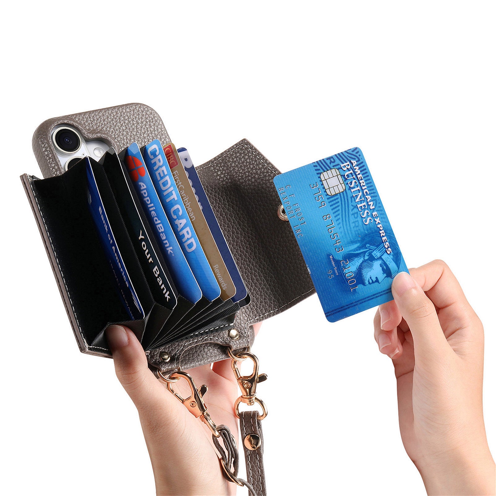 Fashionable and versatile ankaw leather crossbody phone case for iPhone