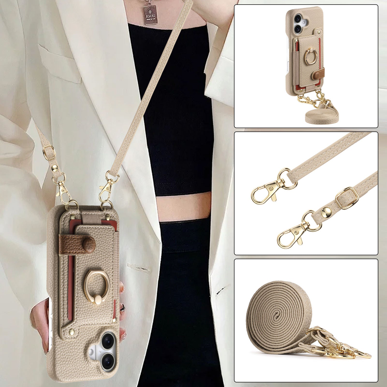 Original design versatile pocket design crossbody phone case