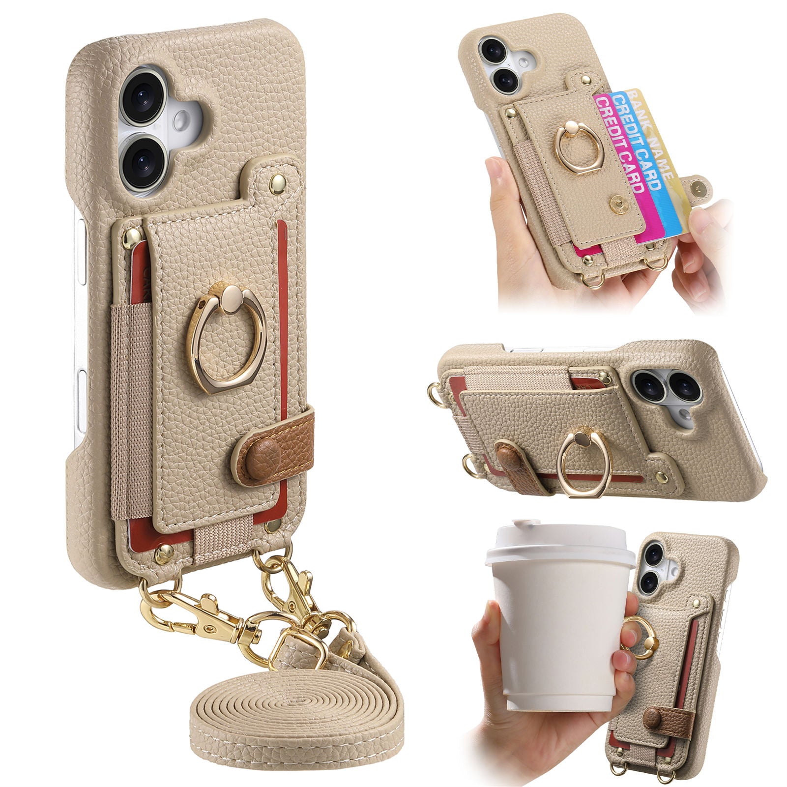 Original design versatile pocket design crossbody phone case
