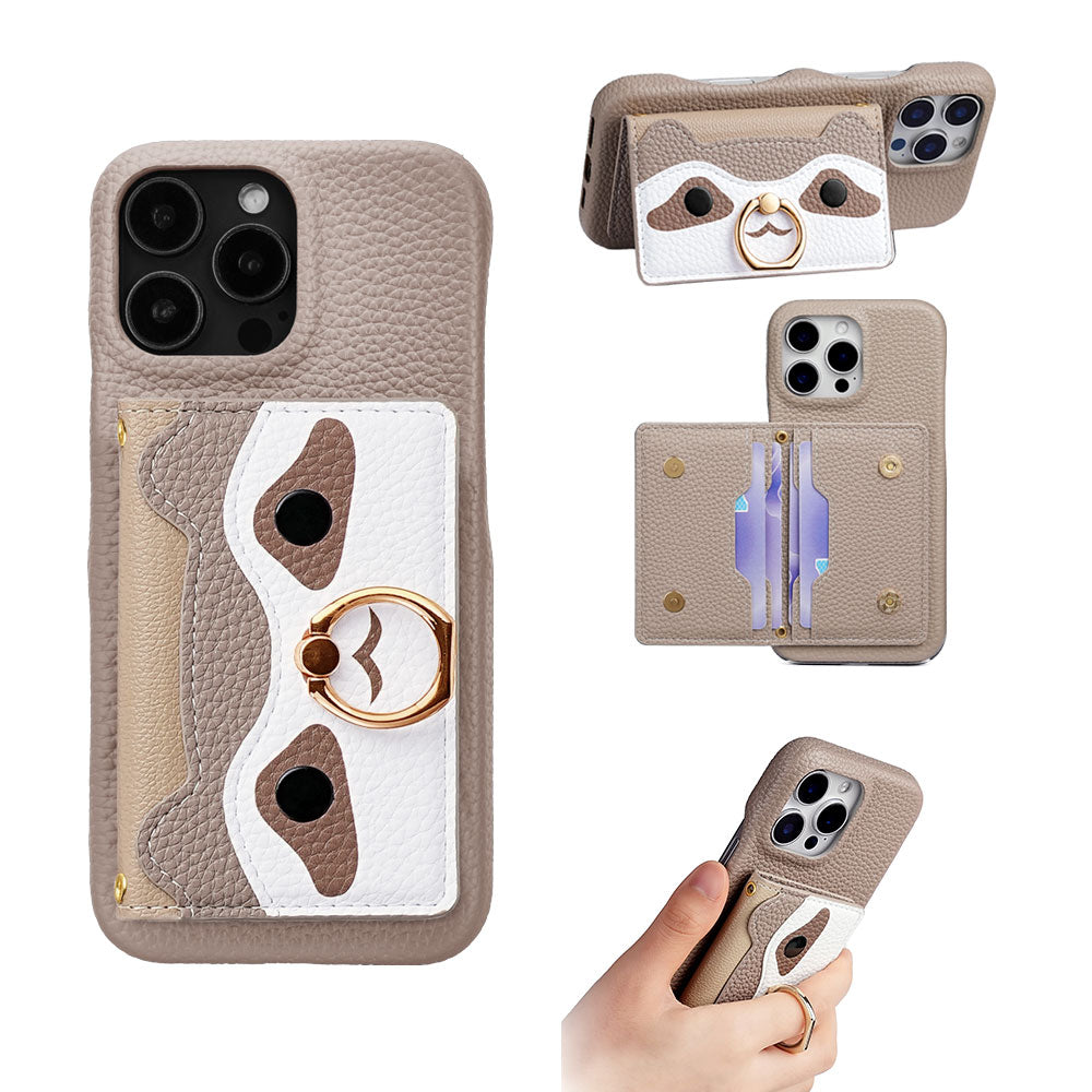 Painted pattern crossbody leather phone case bag for iphone 16 series