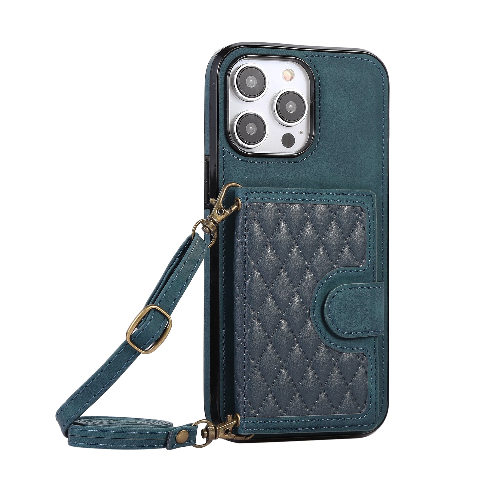 Anti-fall and anti-theft crossbody leather phone case