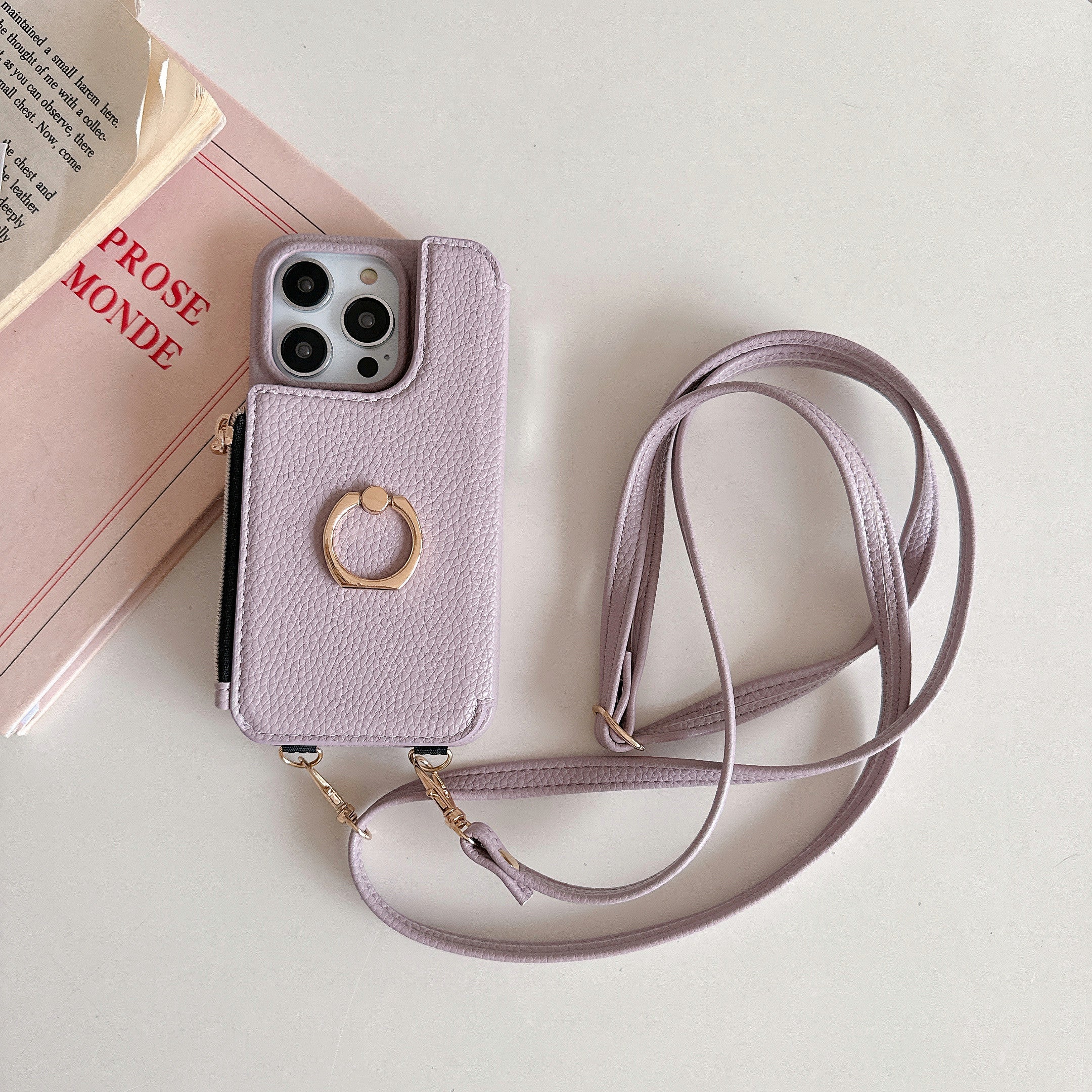 ANKAW Candy Exquisite Calfskin Crossbody Phone Case Wallet