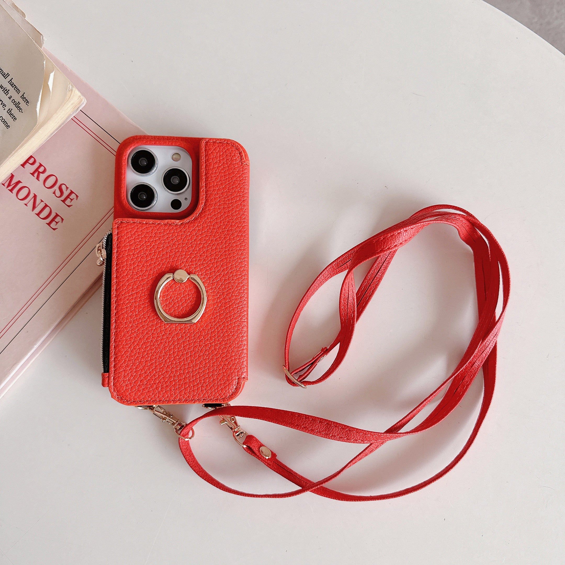 ANKAW Candy Exquisite Calfskin Crossbody Phone Case Wallet