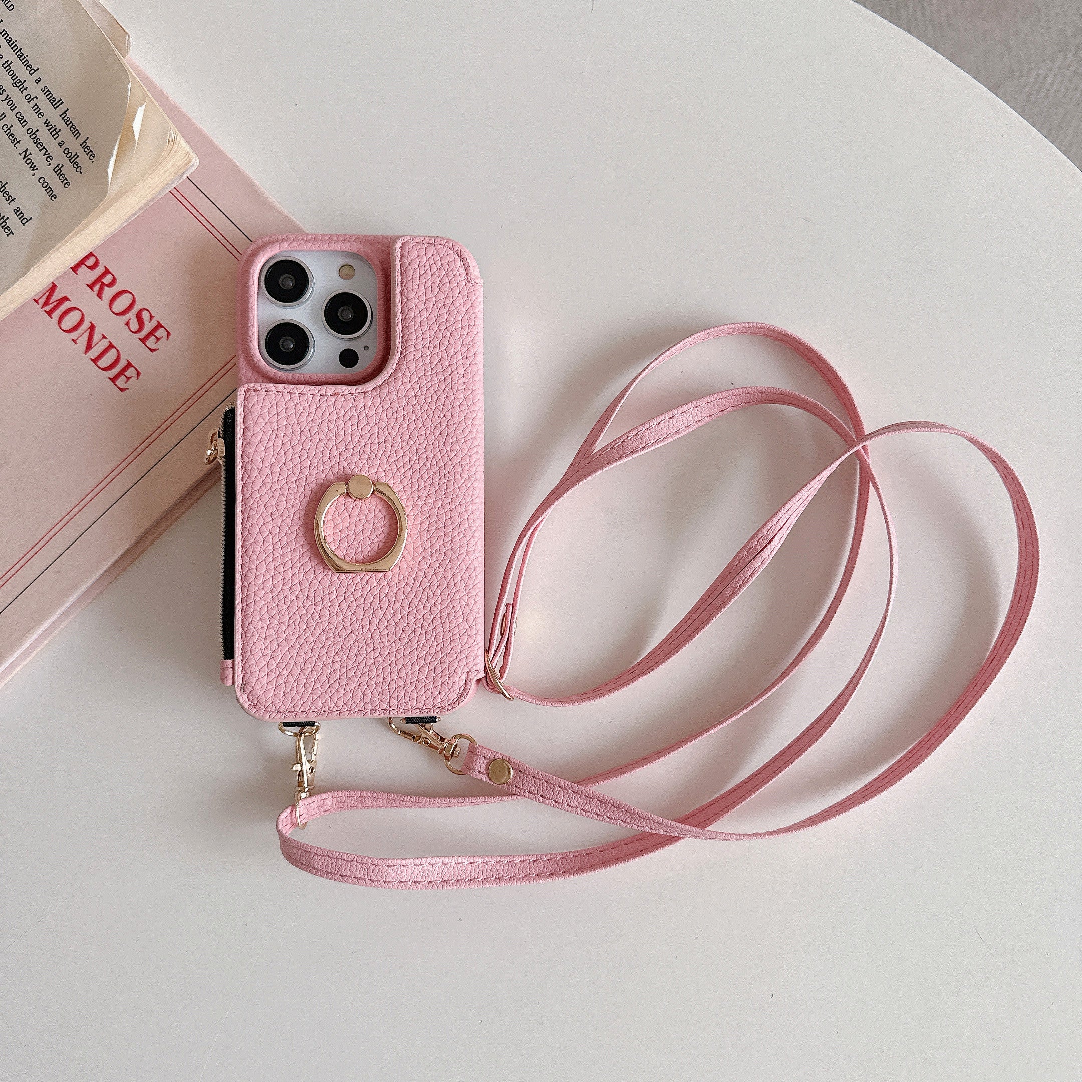 ANKAW Candy Exquisite Calfskin Crossbody Phone Case Wallet