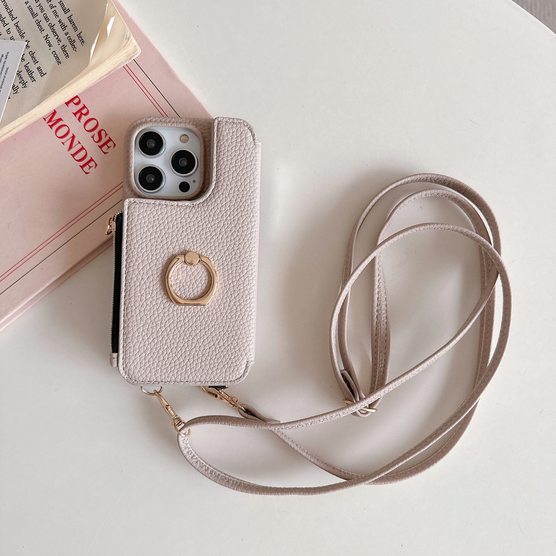 ANKAW Candy Exquisite Calfskin Crossbody Phone Case Wallet