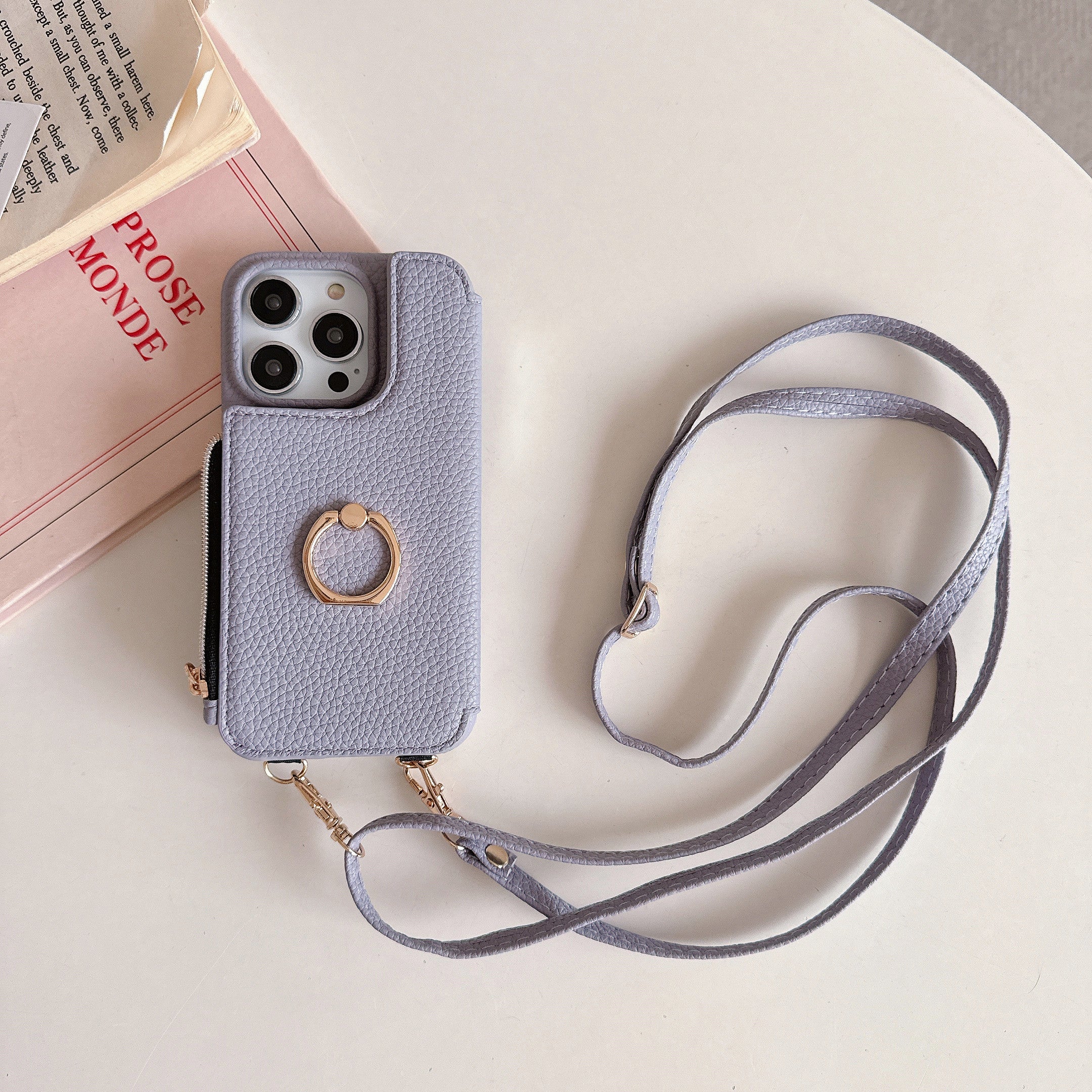 ANKAW Candy Exquisite Calfskin Crossbody Phone Case Wallet