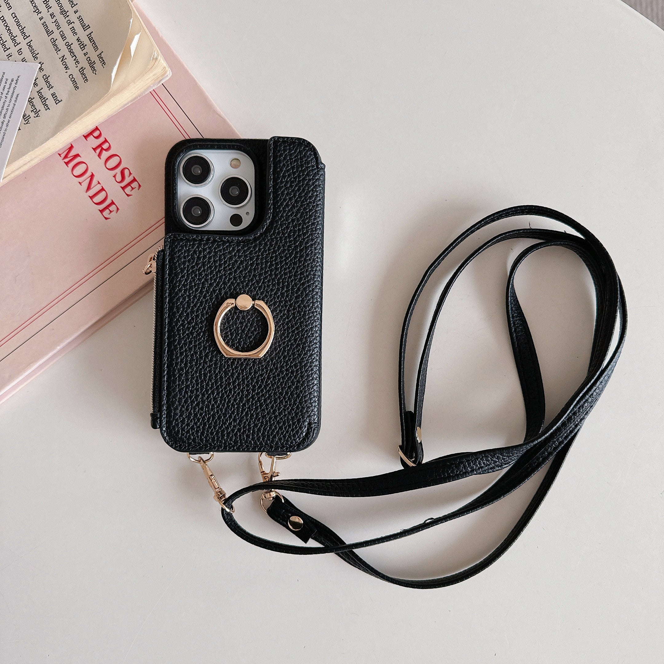 ANKAW Candy Exquisite Calfskin Crossbody Phone Case Wallet