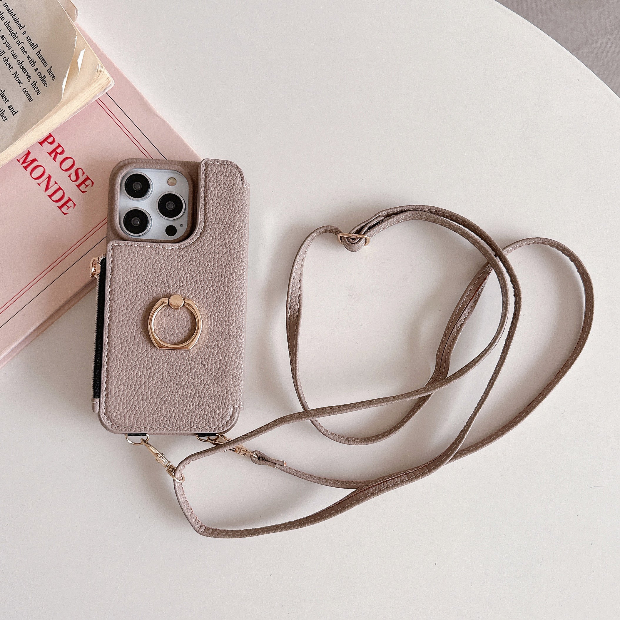 ANKAW Candy Exquisite Calfskin Crossbody Phone Case Wallet