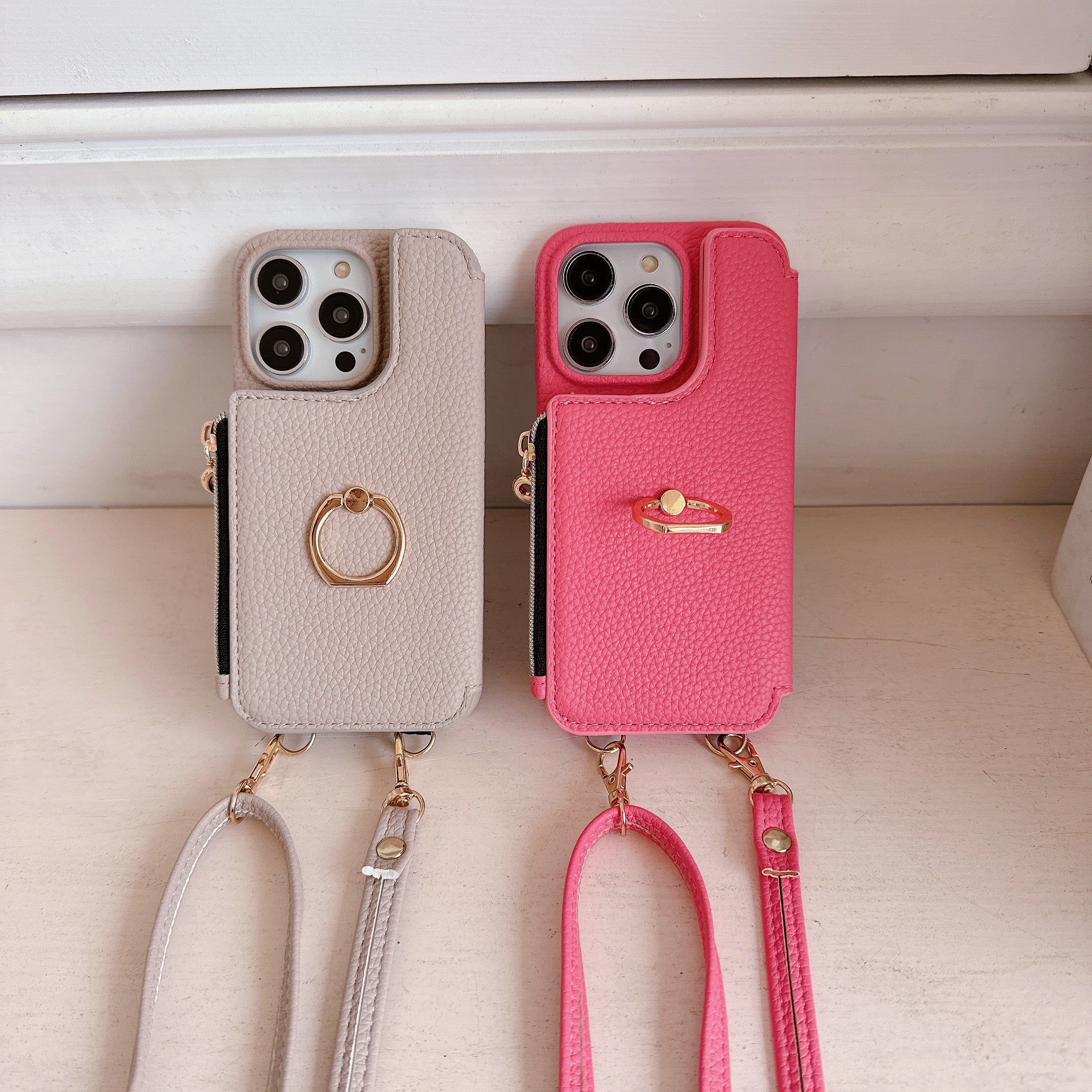 ANKAW Candy Exquisite Calfskin Crossbody Phone Case Wallet