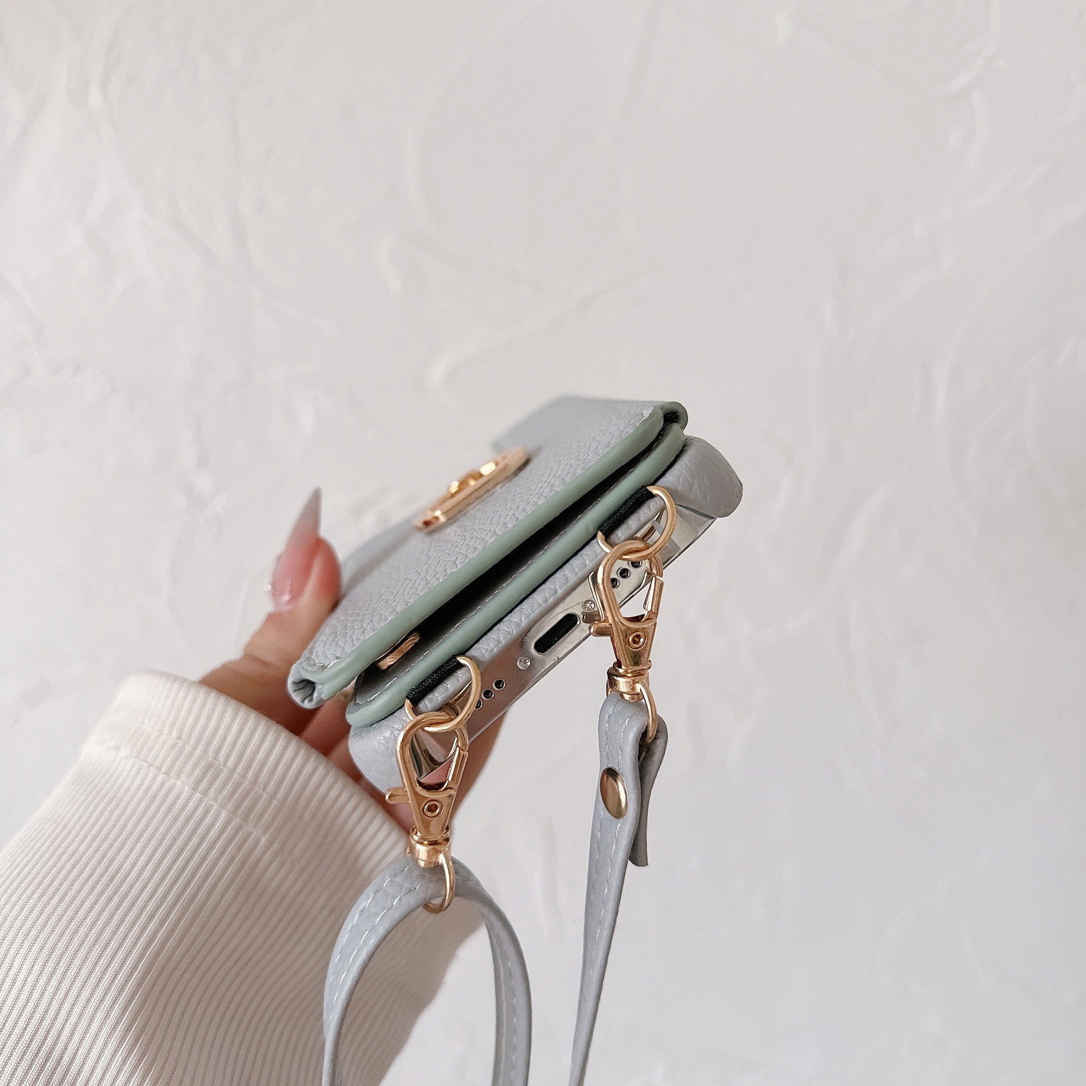 ANKAW Candy Exquisite Calfskin Crossbody Phone Case Wallet