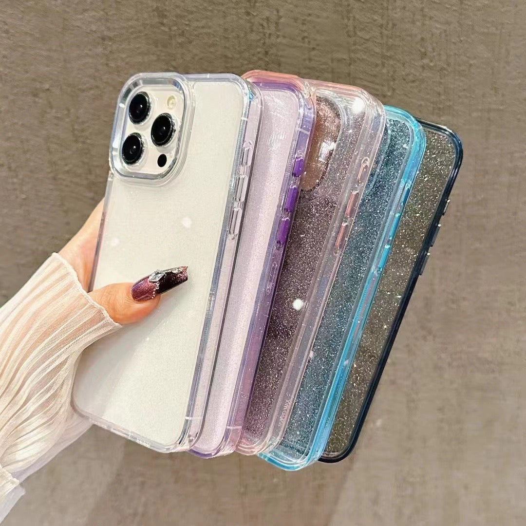 Glitter transparent phone case