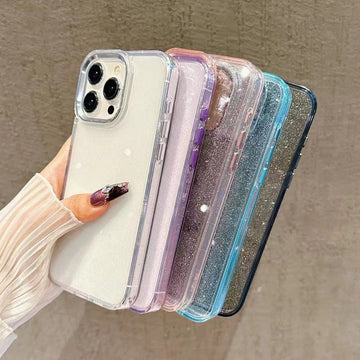 Glitter transparent phone case