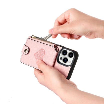 Ankaw heart zip crossbody leather phone case wallet