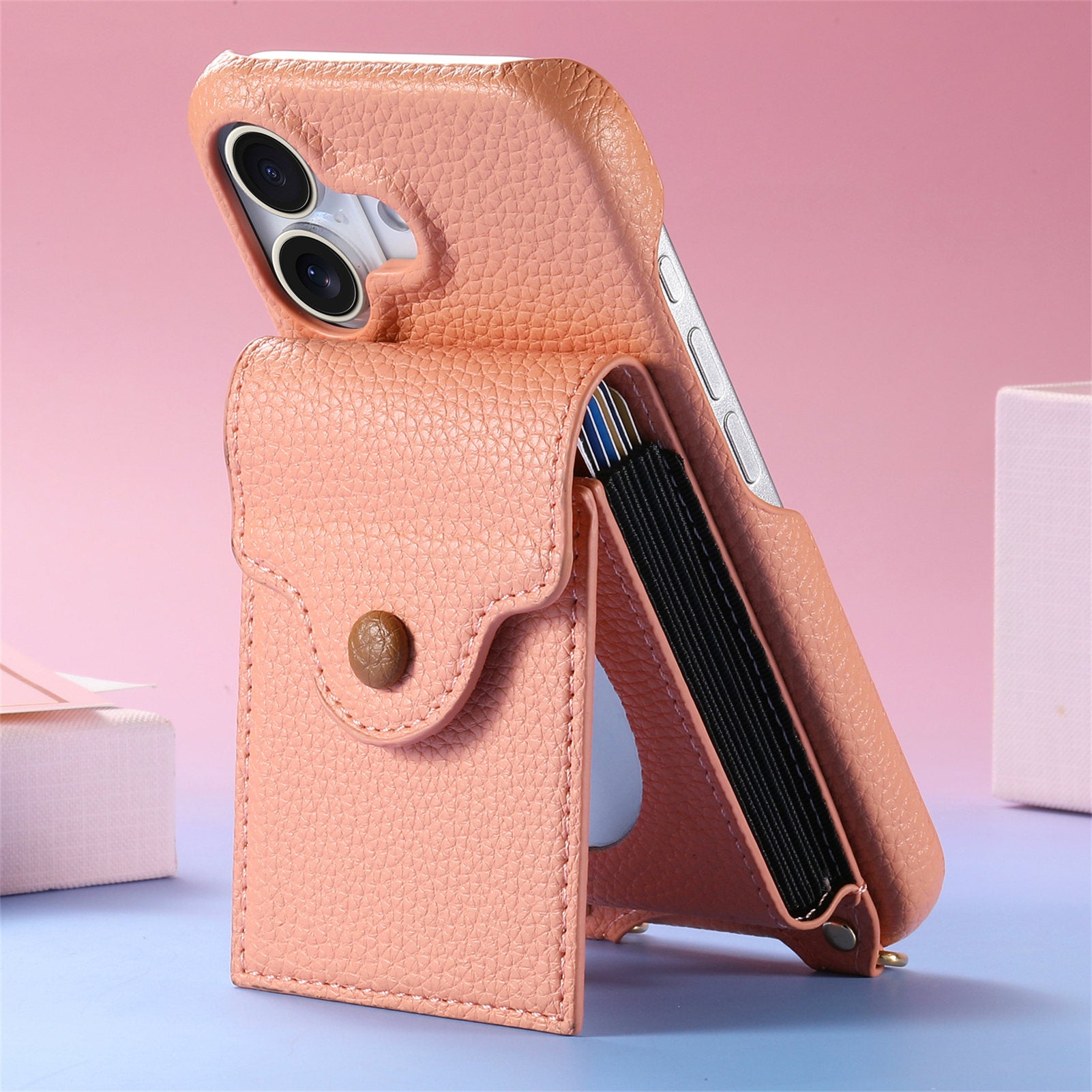 Original design leather crossbody phone case wallet