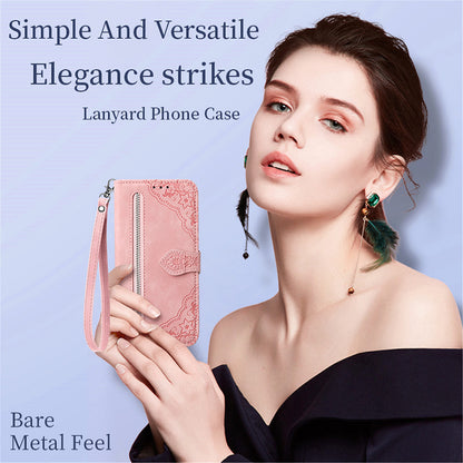 Embossed leather wristlet phone case for iphone  16 serise