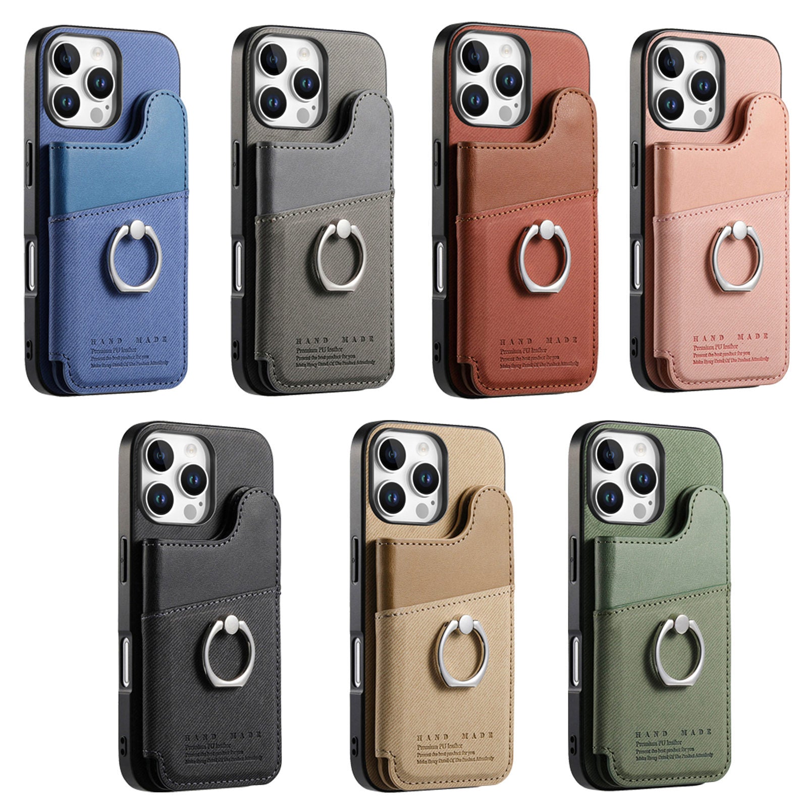 Original design multifunctional ring holder card holder wallet phone case