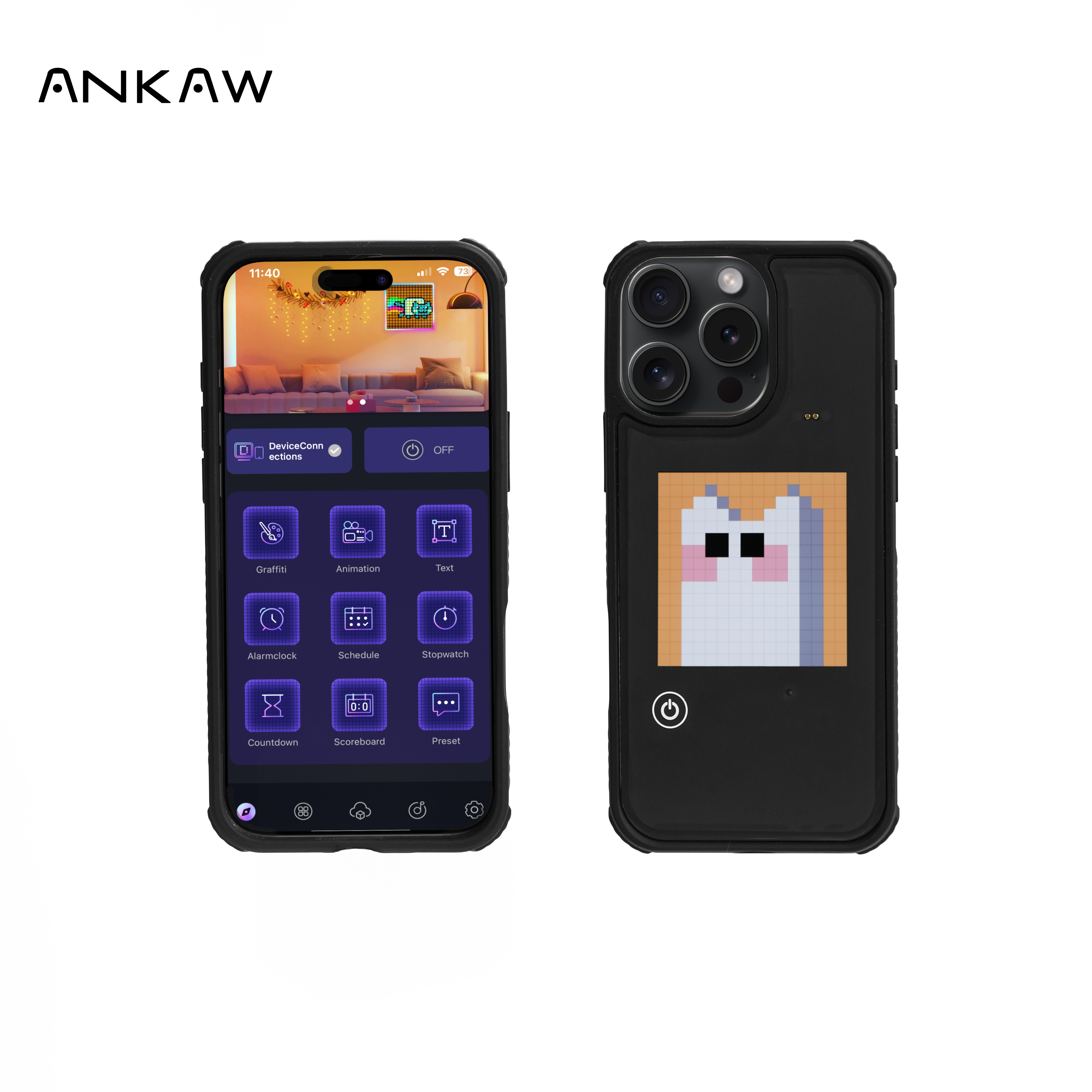 LED Smart Illuminated DIY Editable and Sound-Activated Ankaw Phone Case