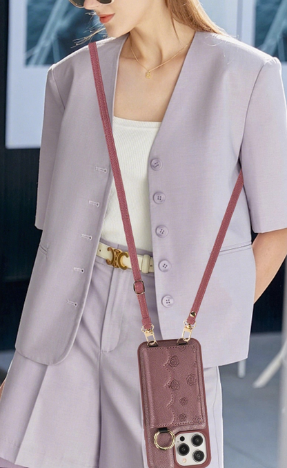 ANKAW Fashion Full Color Crossbody Leather Phone Case Wallet