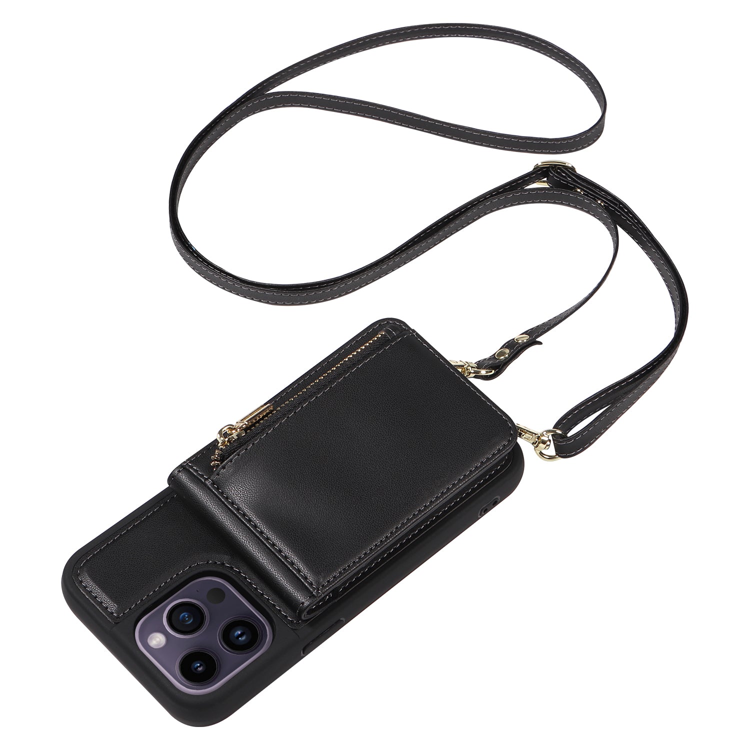Original design crossbody leather phone case wallet zipper