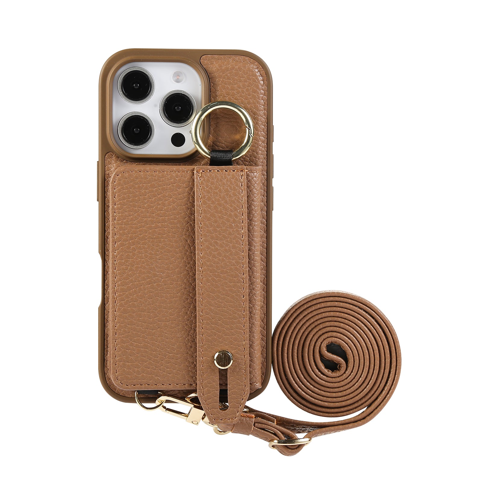 ANKAW  leather anti-shock and anti-fall design crossbody mobile phone case