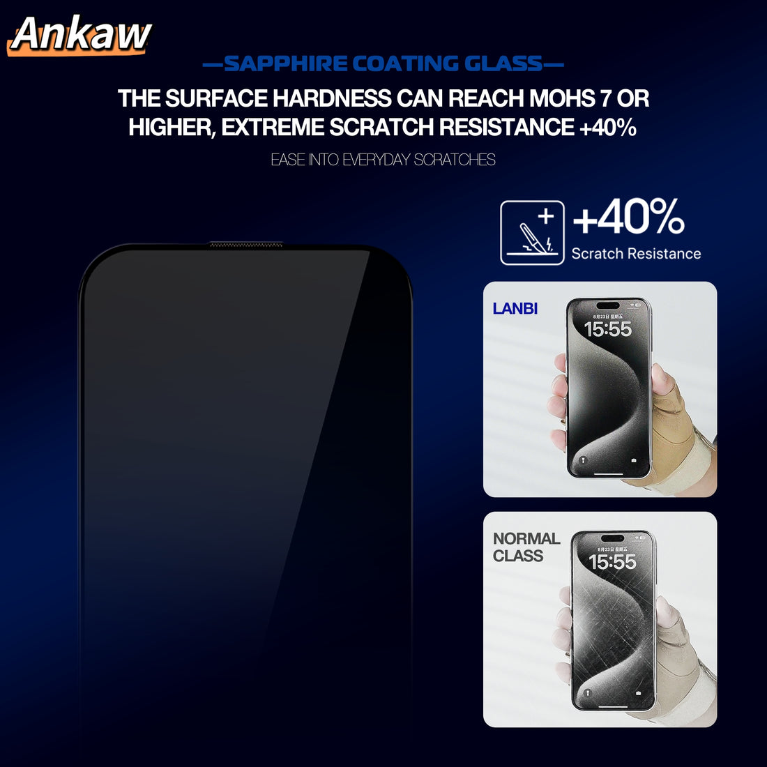 Ankaw anti-peep tempered film mobile phone case