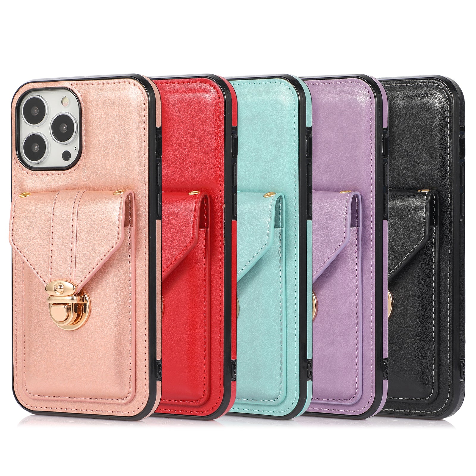 Ankaw Stylish Phone Case with Card Holder & Anti-Theft Buckle