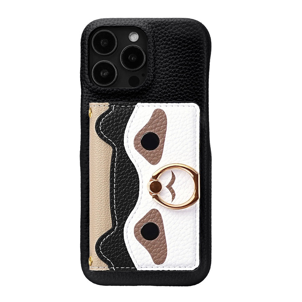 Painted pattern crossbody leather phone case bag  for iphone 16 series