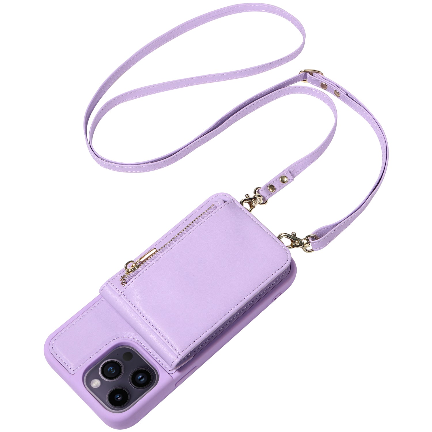 Original design crossbody leather phone case wallet zipper