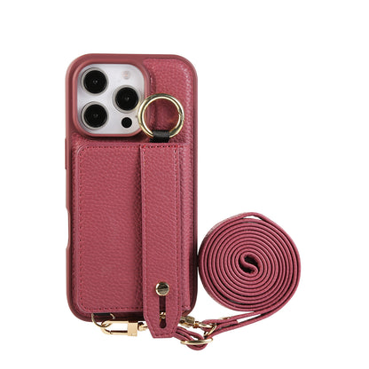 ANKAW  leather anti-shock and anti-fall design crossbody mobile phone case