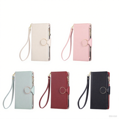Multifunctional Wrist Zipper Leather Phone Case Wallet
