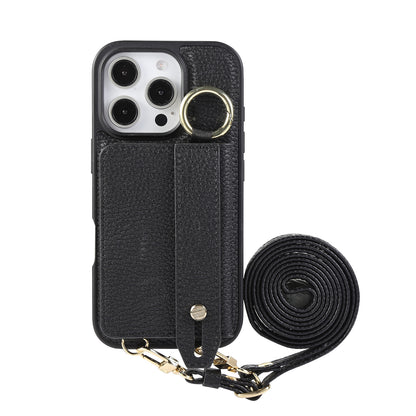 ANKAW  leather anti-shock and anti-fall design crossbody mobile phone case