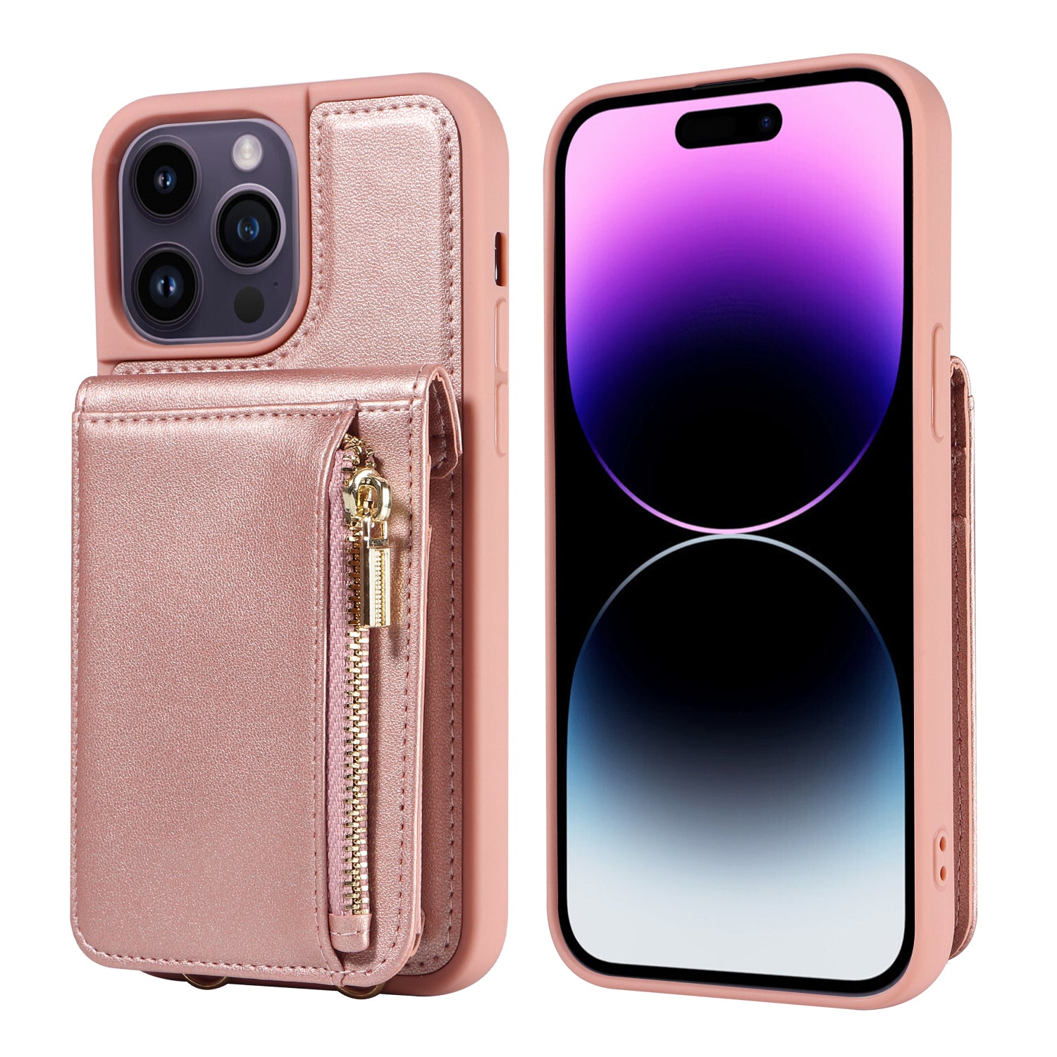 Original design crossbody leather phone case wallet zipper