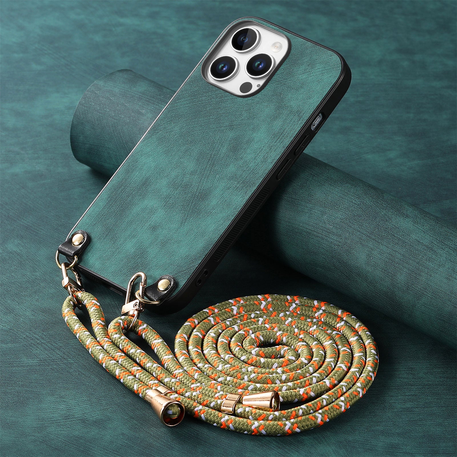 Original design retro color lanyard crossbody phone case