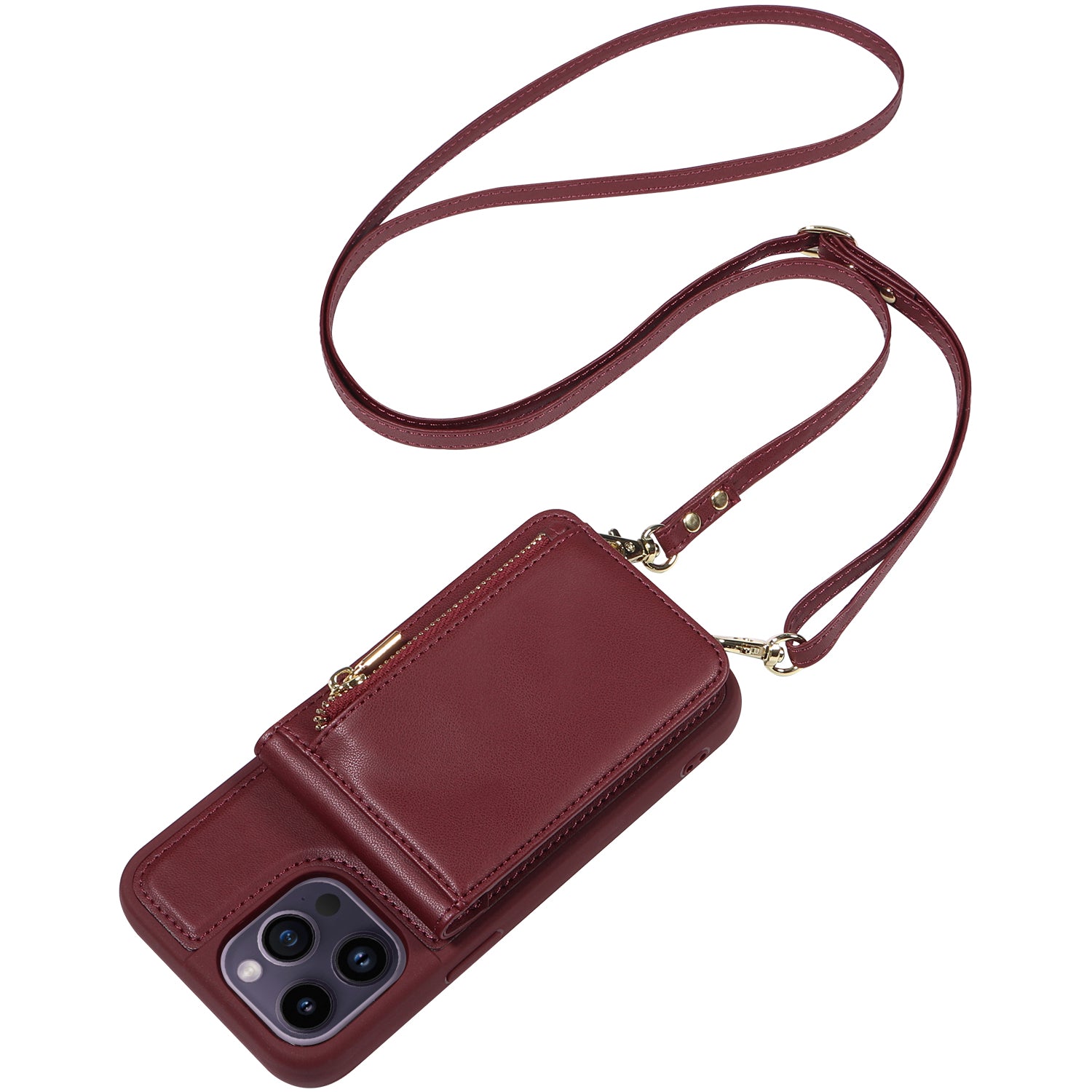 Original design crossbody leather phone case wallet zipper