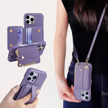Original Design Adjustable Crossbody Leather Phone Case Wallet