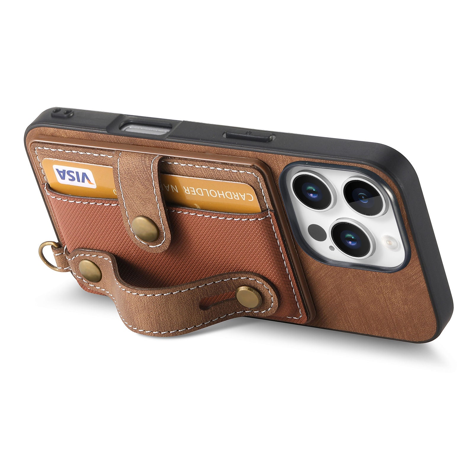 Original leather wrist lanyard phone case