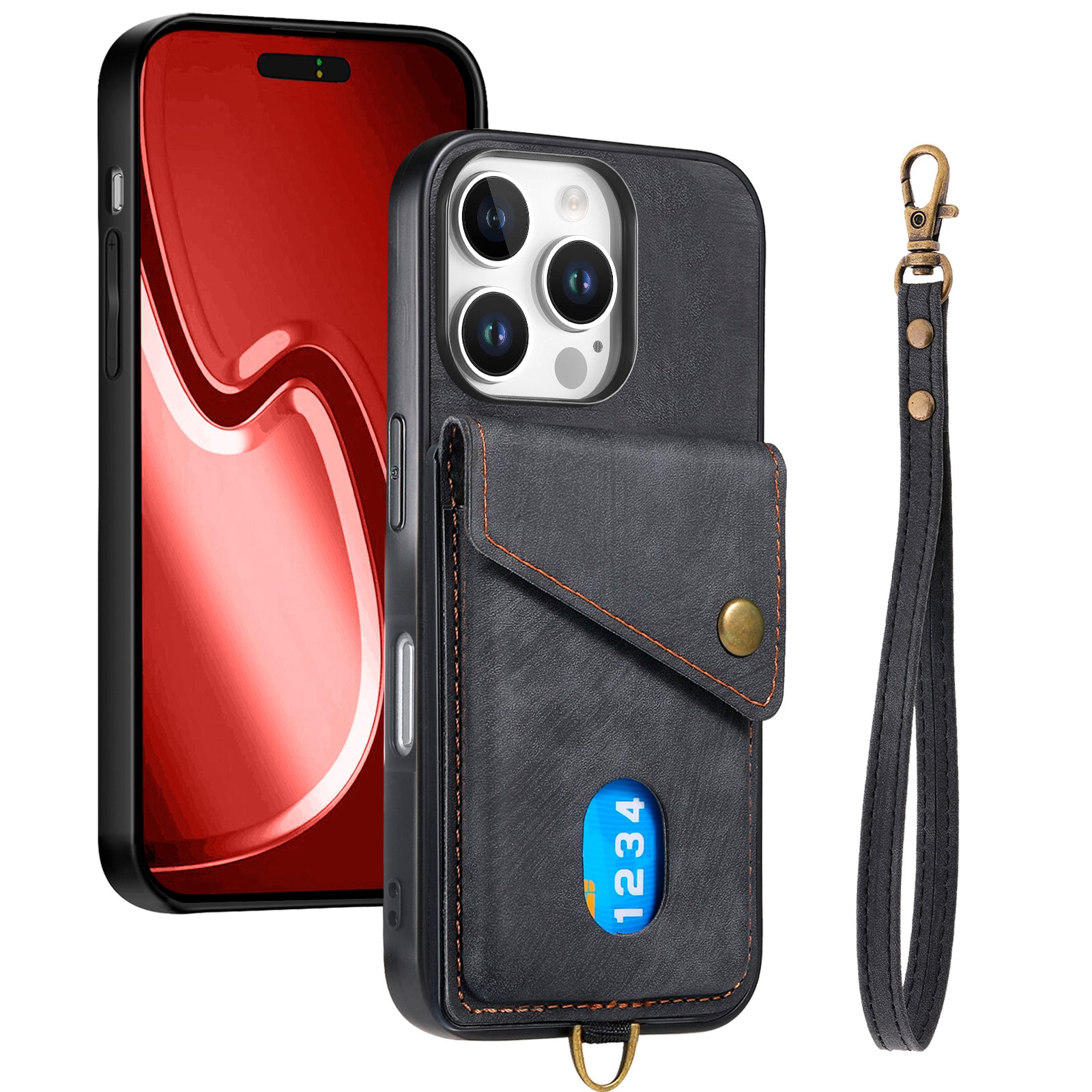 Original Design Leather Wrist Lanyard Phone Case