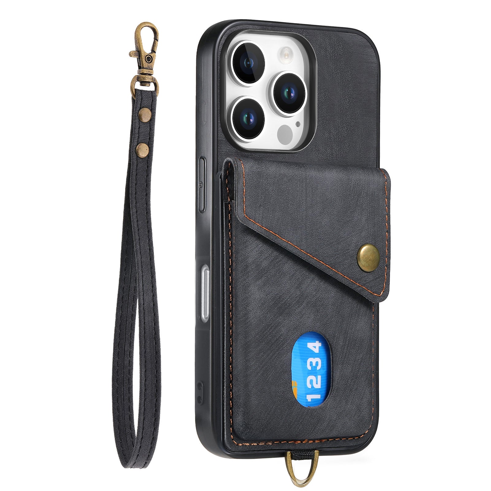 Original Design Leather Wrist Lanyard Phone Case