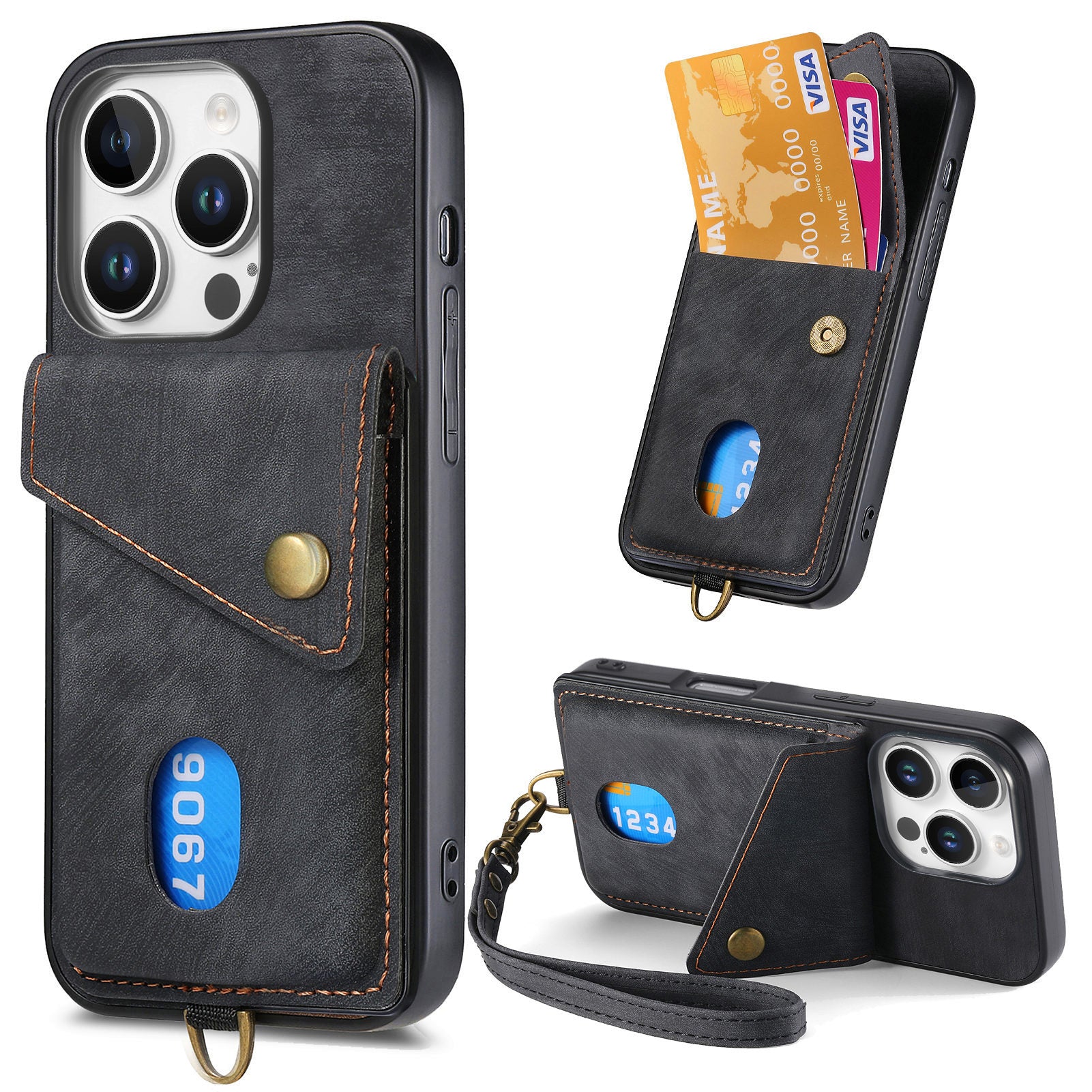 Original Design Leather Wrist Lanyard Phone Case